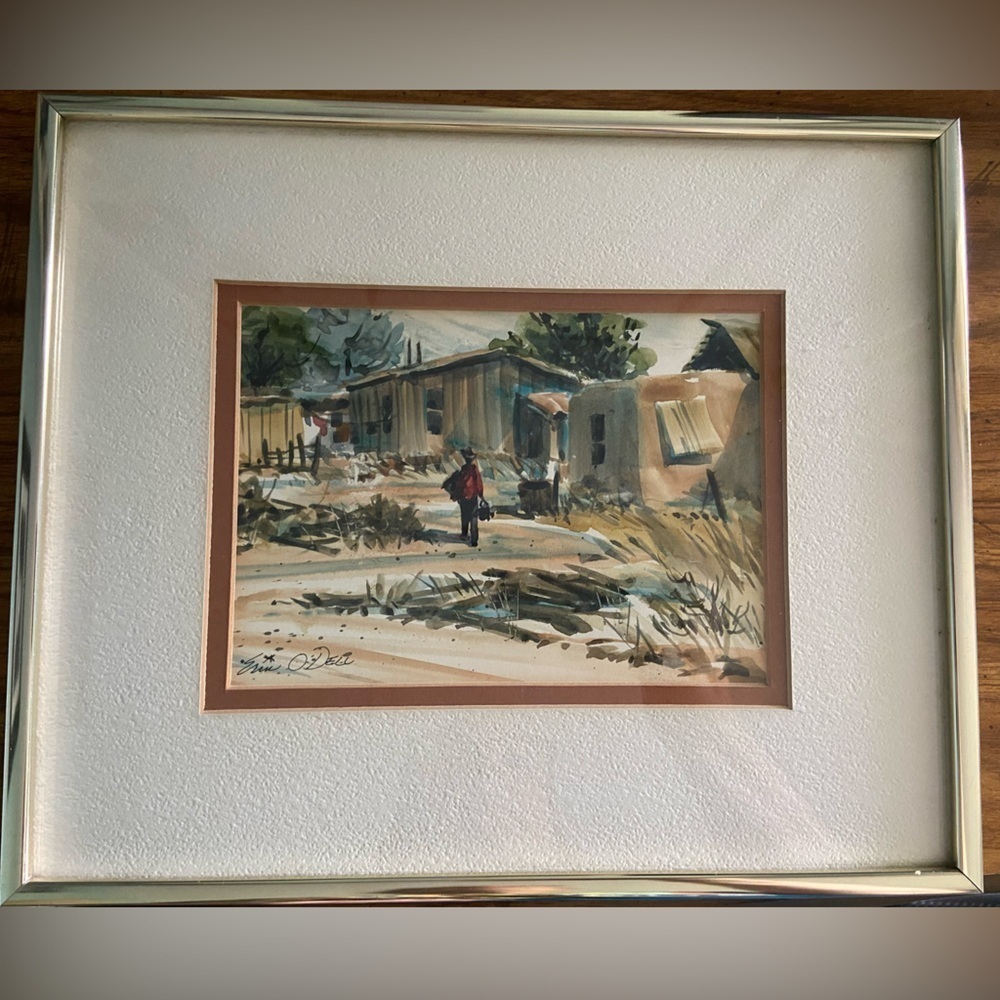 SHANTY TOWN by Erin O’Dell Watercolor Framed Original Art Artwork Arizona Artist